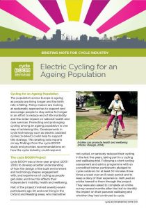 Download Electric Cycling for an Ageing Population briefing