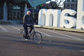 Morning rush hour, Rijksmuseum, central Amsterdam